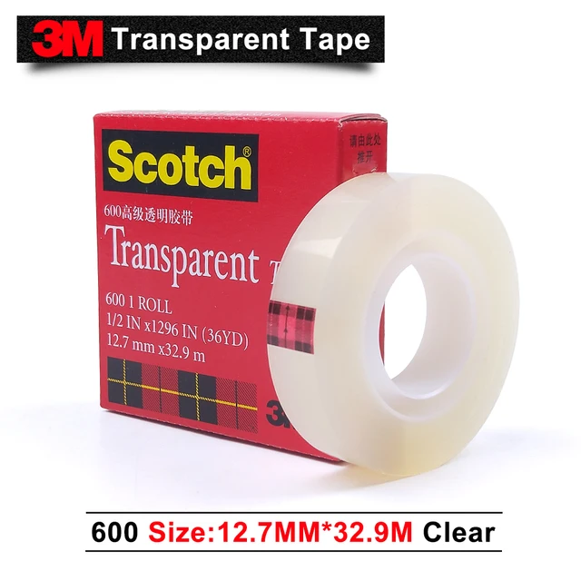 100 original 3m 600 scotch transparent bopp gummed paper tape 12 7