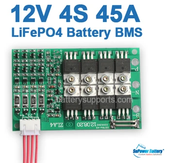 

SuPower 4S 3.2Vx 4 12V 12.8V 14.6V 45A LiFePo4 LFP LiFe Battery BMS Management System Balance PCB Chip Protection Circuit Board