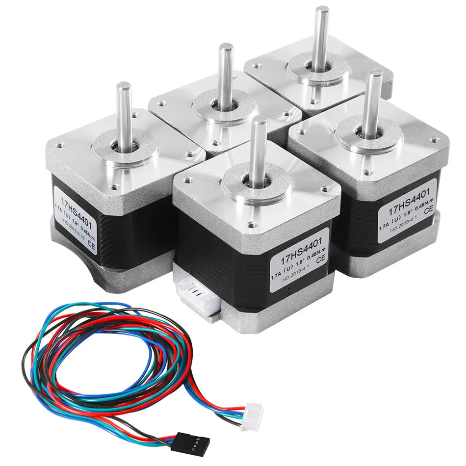 5pcs 17hs4401 Motor 3d Printer Motor With Cable 4 Lead Nema17 Stepper Motor 42 Motor Nema 17 Motor 42bygh 1.5a nema 17 stepper motor 38mm 42motor nema17 42bygh 17hs4401s 4 lead stepper motor for 3d printer printing xyz