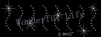 

A quality Wonderful Life Bow Bling dot curve style Rhinestone Iron On Transfer design