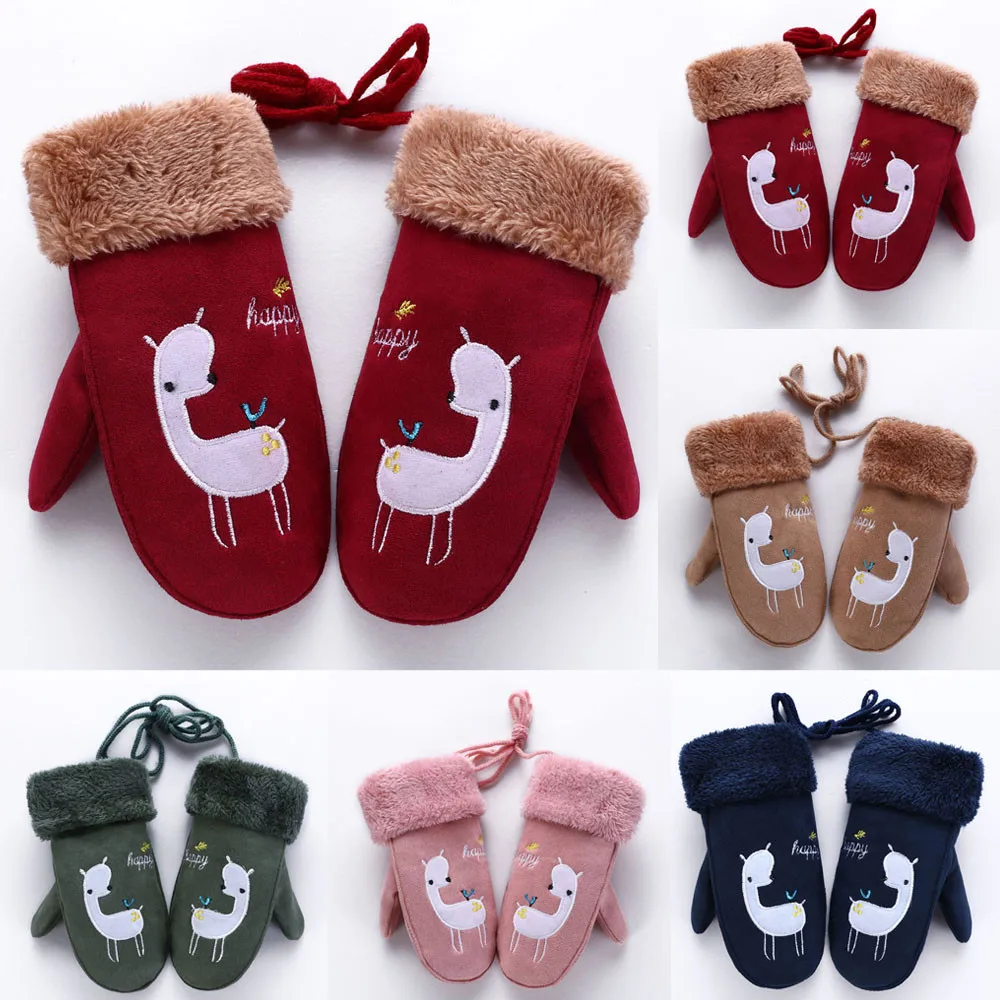 

Winter Children Girls Boys Twist Full Finger Wrist Warm Mittens Gloves