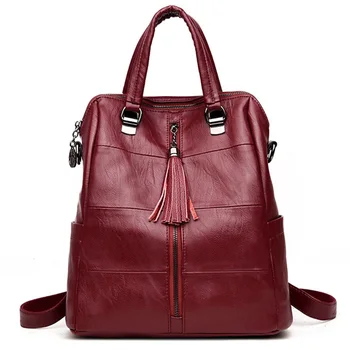 

Women'S Backpack Washable Stitching Fashion Backpack Korean Tassel Shoulder Bag