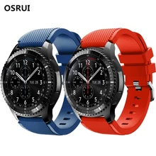 22mm Gear S3 for Samsung Gear Galaxy watch band 46mm Frontier/Classic Silicone strap wrist bracelet Samsung Gear S3 watchband 22mm stainless steel watchband tool for gear s3 metal clip band watch strap wrist bracelet for samsung gear s3 classic frontier