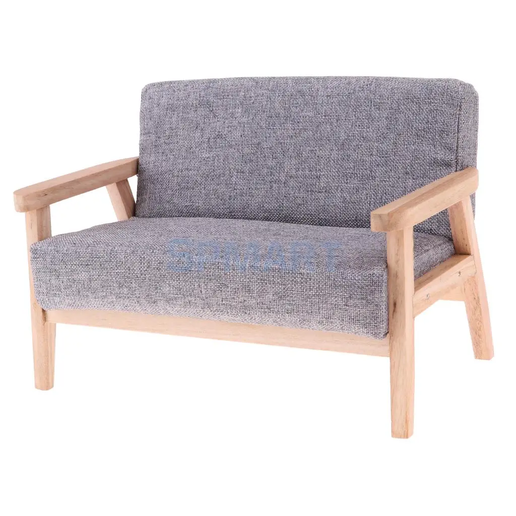 

MagiDeal 1/6 Scale Modern Style Double Sofa Couch Chair for Action Figures 12 Inch Doll Accs Dollhouse Miniature Furniture Decor