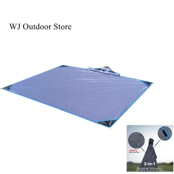 

WJ Outdoor Camping Mat Tent Ground Sheet Waterproof Portable Poncho, Multi-Funcional Beach Blanket