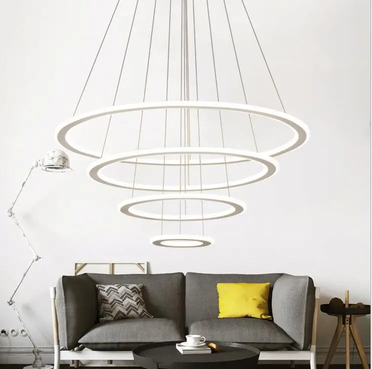 

Ring chandelier post modern minimalist living room chandelier restaurant lamp creative lighting art hotel lobby personality lamp