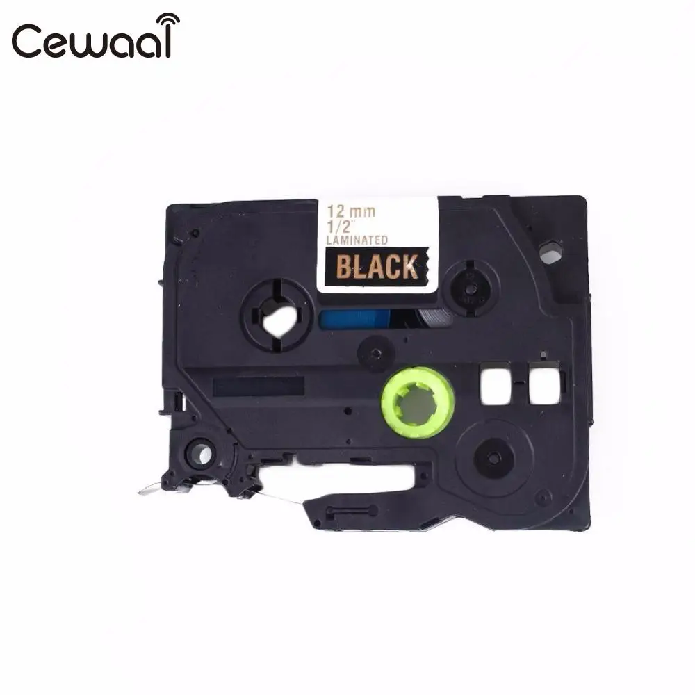 Cewaal 12mm Tze334 Zwart Compatibel Zwarte Bodem Gilt Karakter Label