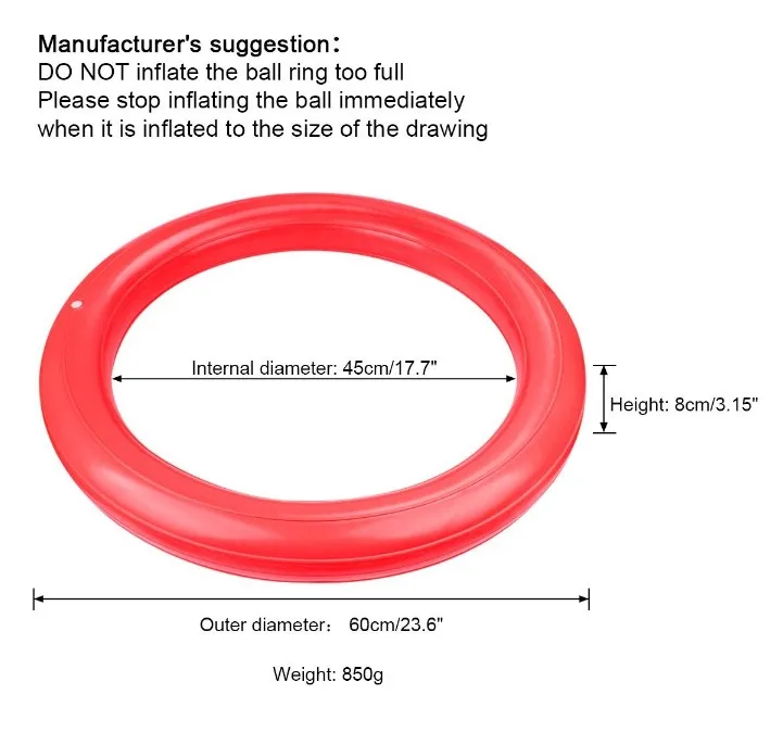 Мяч для занятий йогой, фитнесом, балансировочное кольцо 65 см толстое взрывозащищенное фиксированное кольцо