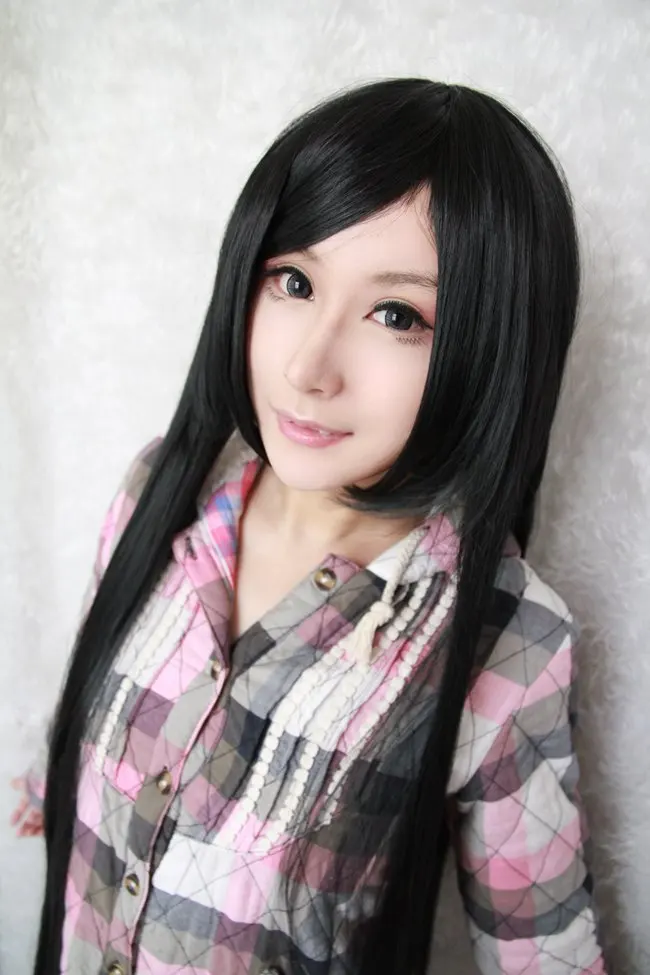 New fashion wigs 100cm Long Sengoku Basara-Akechi Mitsuhide Black Cosplay Costume Wig |