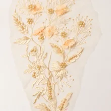 3D аппликация Кружева Вышивка Аппликации с жемчугом для женщин вечернее платье хорошее качество вышивка