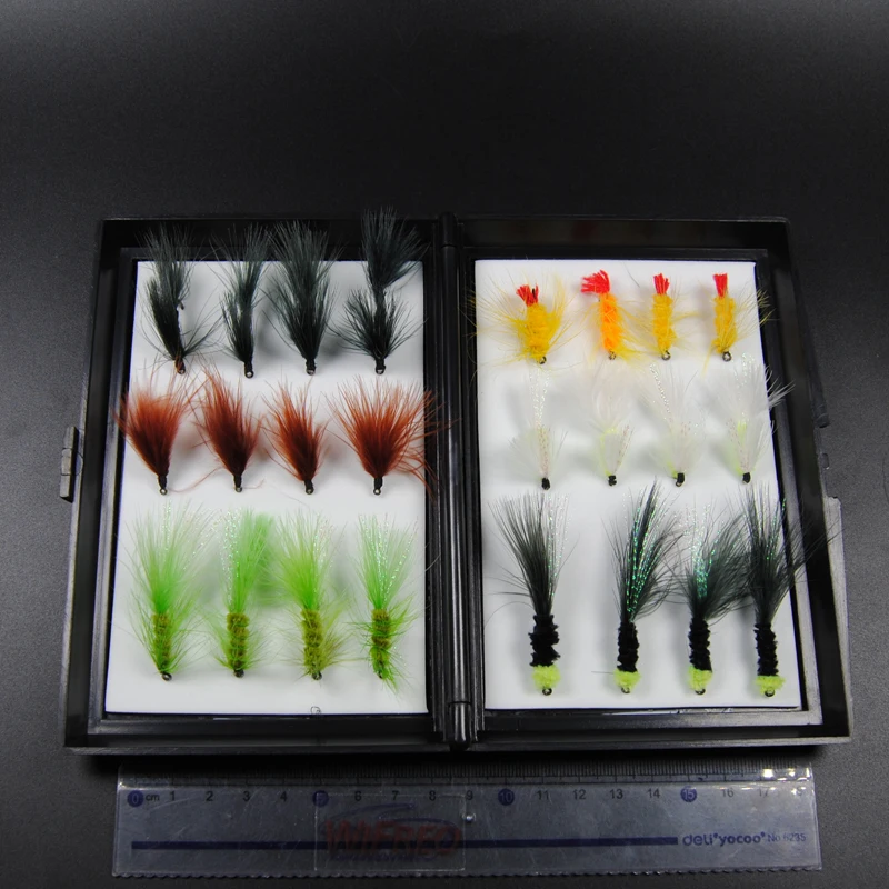 [24PCS/Set] 6 Kinds of bait Streamer Fly Fake Fishing Bait Combo with