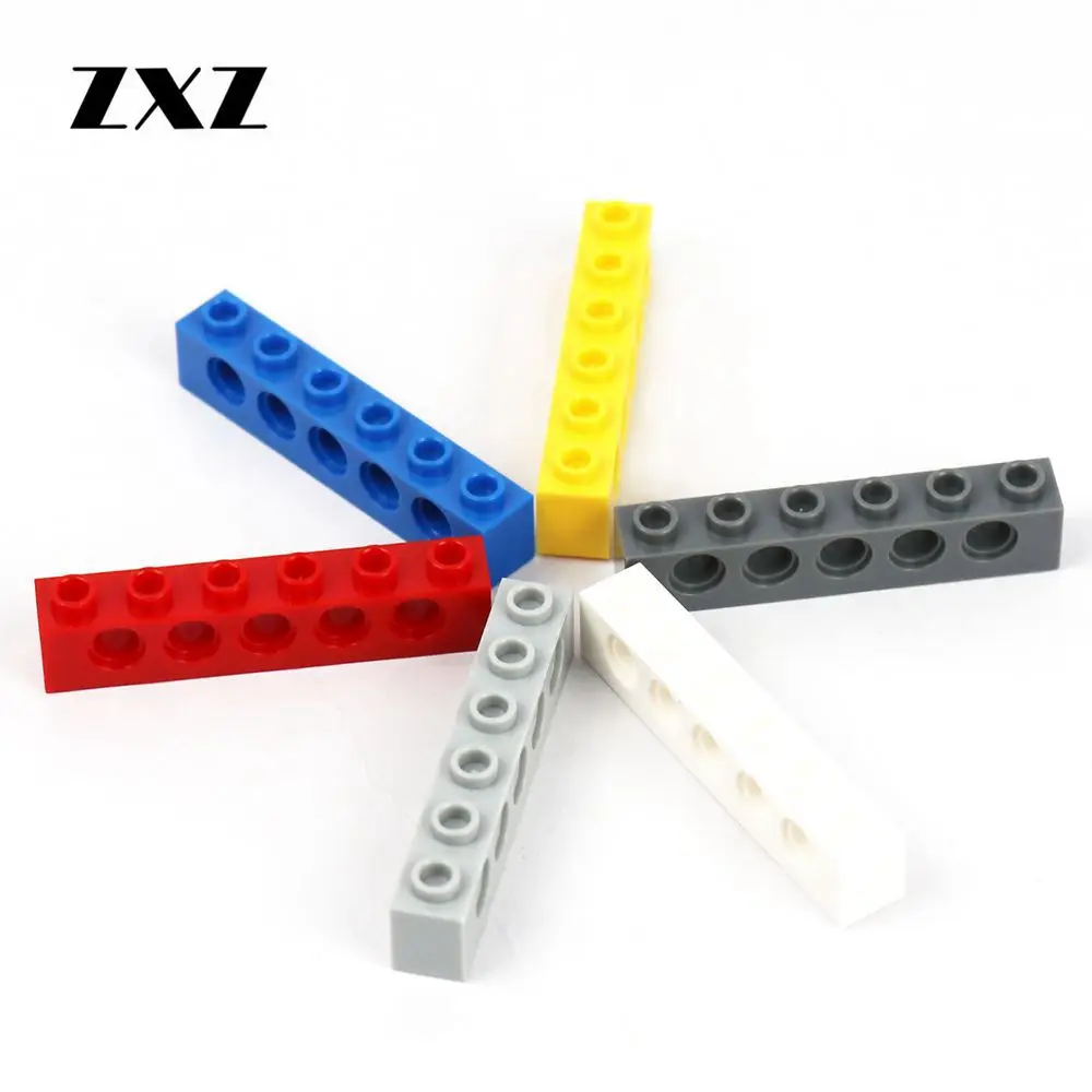 

100pcs/lot Building Blocks Brick 1x6 with Holes Beam 1x5 Mechanical Accessories MOC Crane Truck Parts Compatible With Legoe 3894