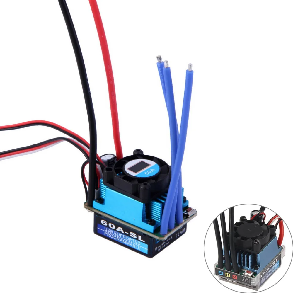 

Wholesale 1pcs Racing 25A 35A 60A SL Brushless Speed Controller ESC for RC 1/10 1:10 1:12 Car Truck Drop freeship