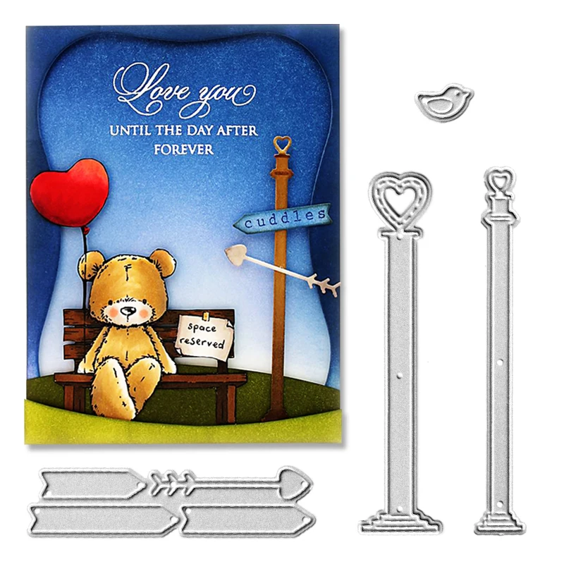 

Julyarts 4Pcs Heart Stand Arrow Metal Cutting Die Scrapbooking Cutting Metal Die Paper Craft Dies Stencils For Painting Decor