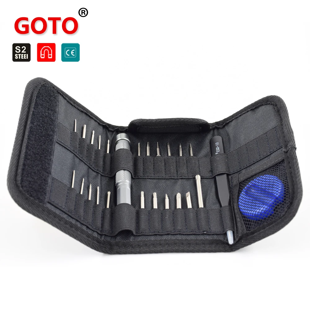 

GOTO22in1Portable bag multi-function screwdriver set mobile phone tearing machine portable S2 export head portable soft bag