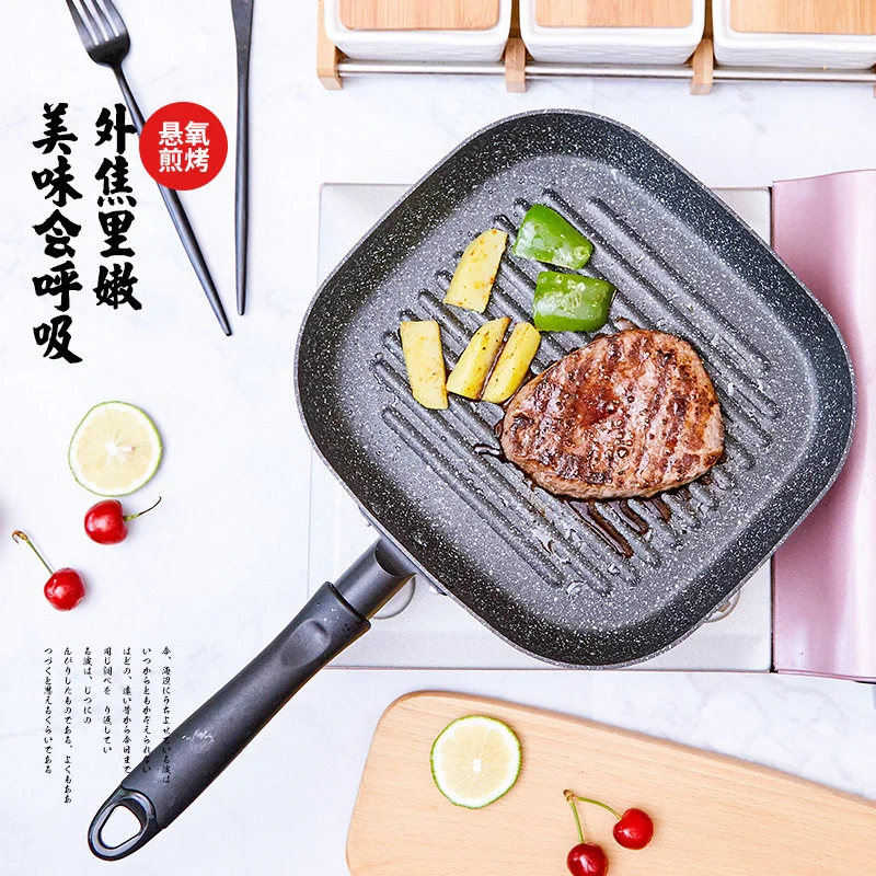Najtaniej Justcook 22x24CM patelnie do grilla stek non stick patelnia do smażenia w kuchni jajka do gotowania patelnie do steków