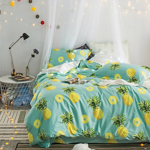 Buy Pineapple Bedding Set Printed Fruit Cool Feel