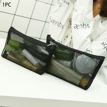 Women Transparent Cosmetic Bag Mesh Organizer Multifunctional Portable Pouch Toiletry Wash Makeup Bag Zipper Travel Storage Women Transparent Cosmetic Bag Mesh Organizer Multifunctional Portable Pouch Toiletry Wash Makeup Bag Zipper Travel Storage