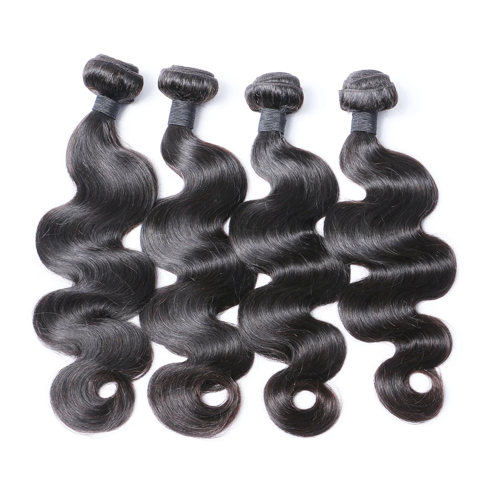 Brazilian Hair Body Wave Natural Human Hair Weave 4 Bundles Thick Remy Hair Brenda Beauty Human Hair Extensions 8-30 in Stock