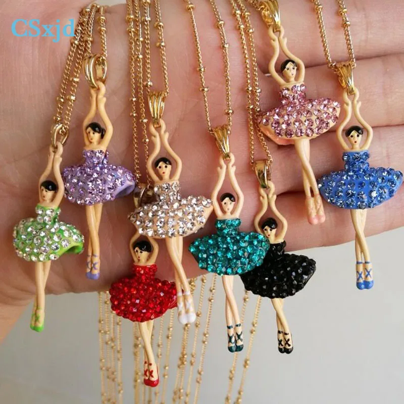 

CSxjd Handmade design luxury Rhinestones ballerina necklace Women's necklaces jewelry gift