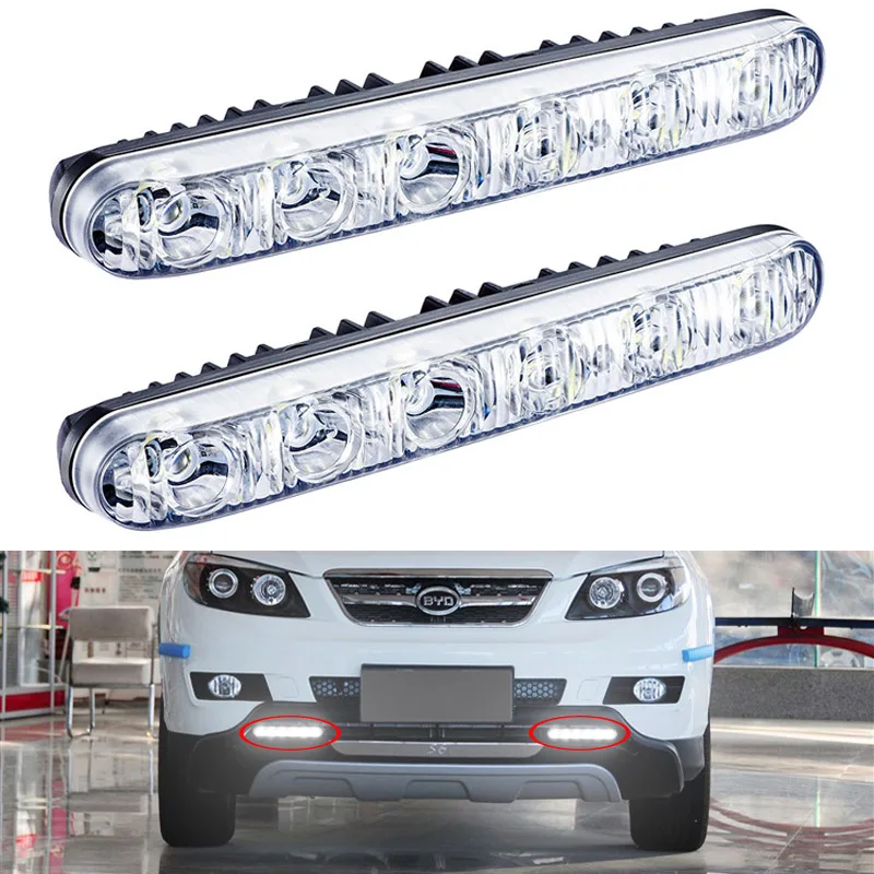 2 PCS High Quality Universal 12v LED Car Daytime Running Light Waterproof DRL Auto Day Light