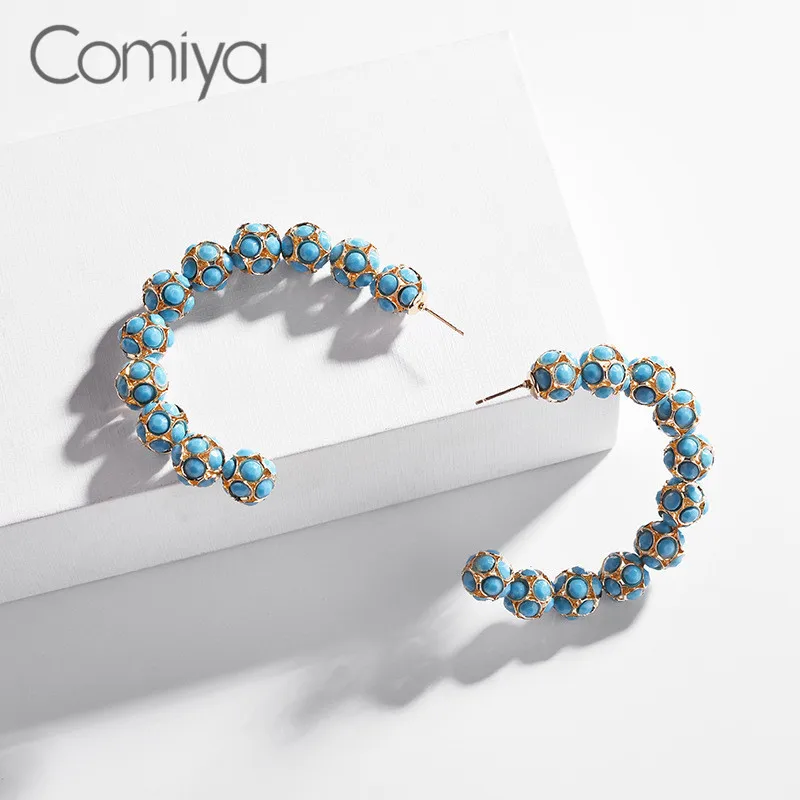 

Comiya Fashion Women Jewelry Accessories Acrylic Mosaic Charm Korean Stud Earring For Lady Bohemian Wholesale Brincos Earring