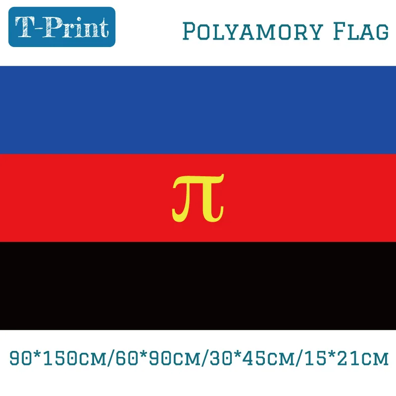 

Free shipping 90*150cm/60*90cm/15*21cm/30*45cm Car Flag Polyamory Pride Flag 3*5 Feet 100d Polyester