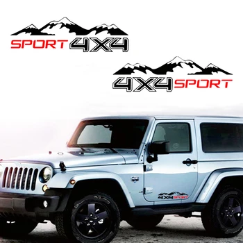 

2x Mountain Off Road Camper Van Motorhome Door Body Vehicle Decal 4X4 Mountain Decals Sticker For Jeep Wrangler