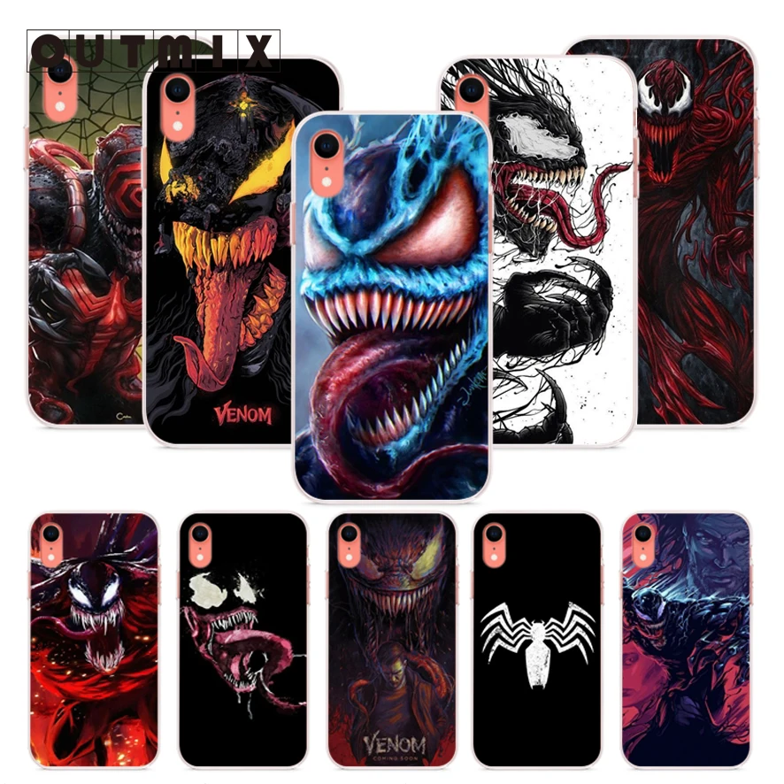

US Marvel Angry Venom Super villain Soft Silicone case For iPhone 7 7plus 8 8plus X XS XR max 5 5s 6 6S 6plus Protect shell Capa