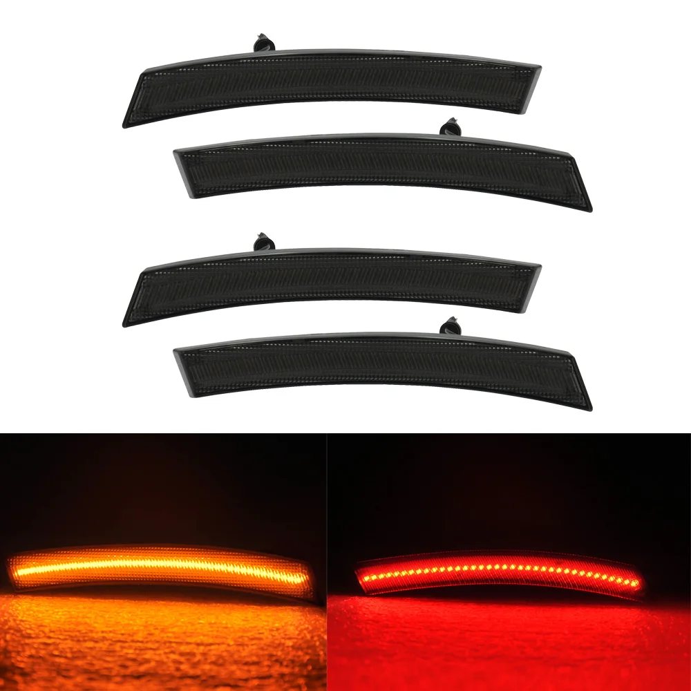 

4PCS Smoke Lens Amber Red LED Side Marker Light For MINI Cooper R50 R53 R52 Covertible