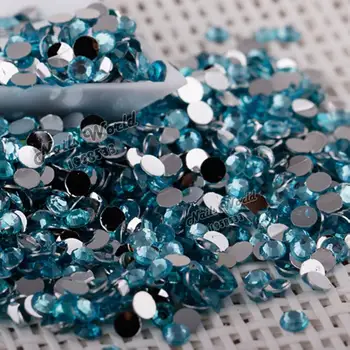 

1000 pcs 5mm ss20 Flatback Round Rhinestones Beads Water Blue Bling Crystal DIY Nail Art Phone Case No.08