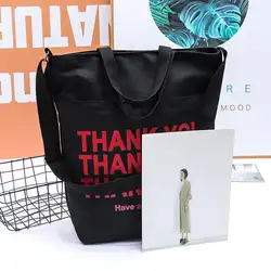 Модный Практичный простой женский английский буквенный холст большой емкости сумка-шоппер