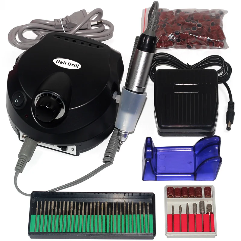 

Electric Professional Nail Drill Machine Manicure Pedicure Pen Nail Tool 30pcs nail drill bit 50pcs Nail sanding bands