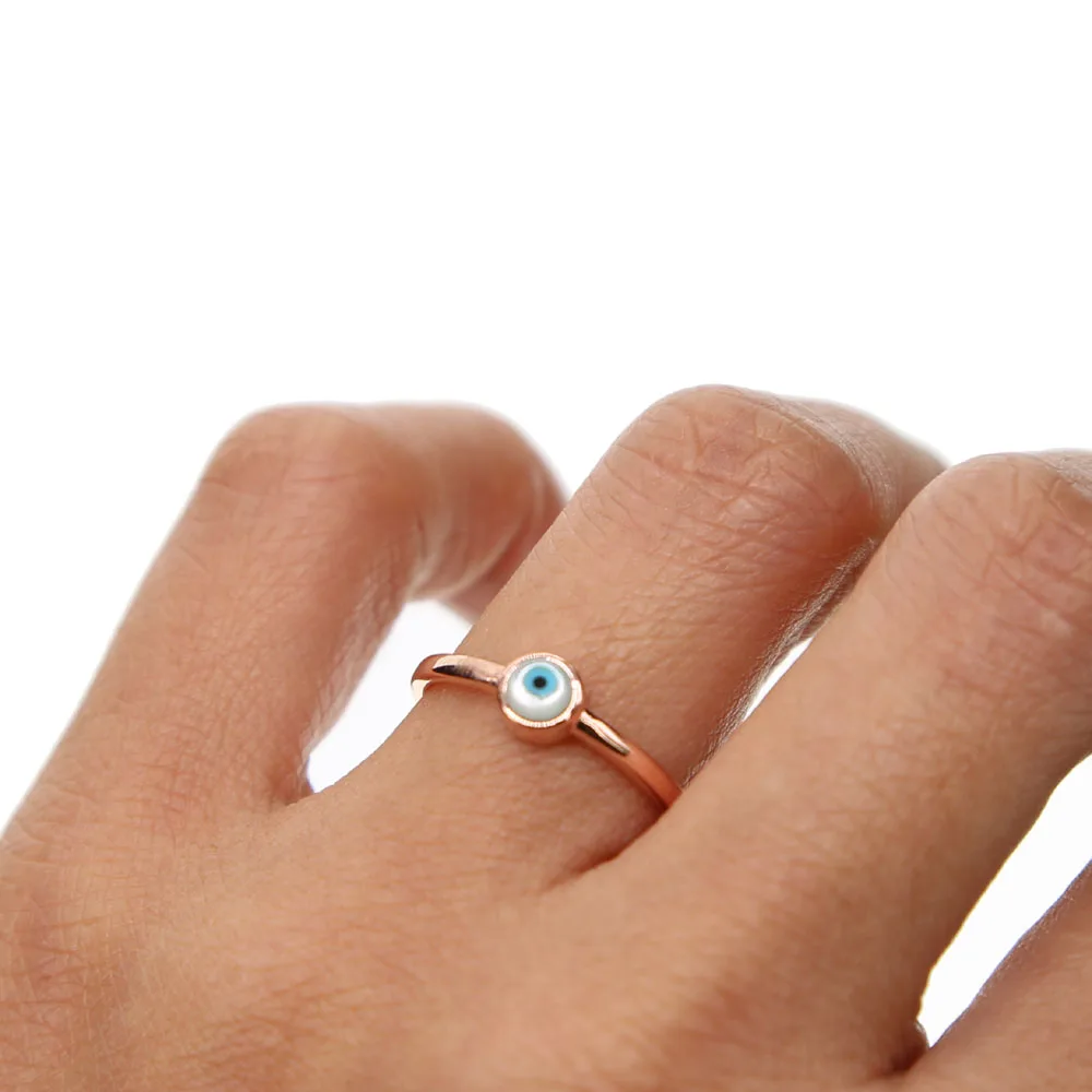 

New Trendy delicate simple blue evil eye ring full size 6 7 8 women girls party drop shipping elegant midi kunckle finger ring