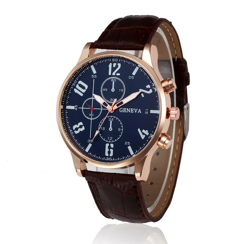 

Watch Men Montre Homme Retro Design Leather Band Analog Alloy Quartz Wrist Watch Zegarek Meski