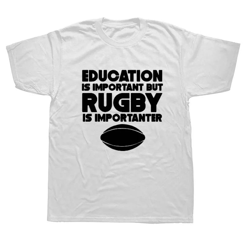 التعليم المهم ولكن Rugbying هو Importanter T قميص هدية رجل طباعة تي شيرت القطن قصير الأكمام س الرقبة المحملة التعليم المهم ولكن Rugbying هو Importanter T قميص هدية رجل طباعة تي شيرت القطن قصير الأكمام س الرقبة المحملة