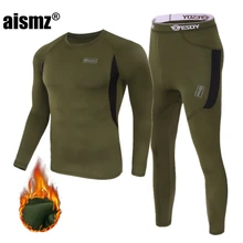 Aismz зима Одежда высшего качества Для мужчин комплекты термобелья сжатия флис потовые быстрое высыхание термо нижнее бельё для девочек нижнее белье Для мужчин Костюмы