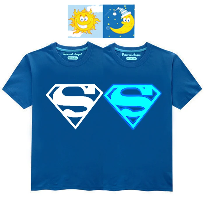 Детская футболка с суперменом и Бэтменом детская одежда с 3D подсветкой Повседневная футболка для маленьких мальчиков и девочек футболки с короткими рукавами подарок на день рождения - Цвет: SPM