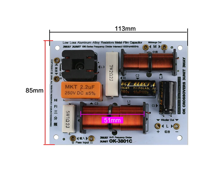Ghxamp 180 w 3 way crossover casa