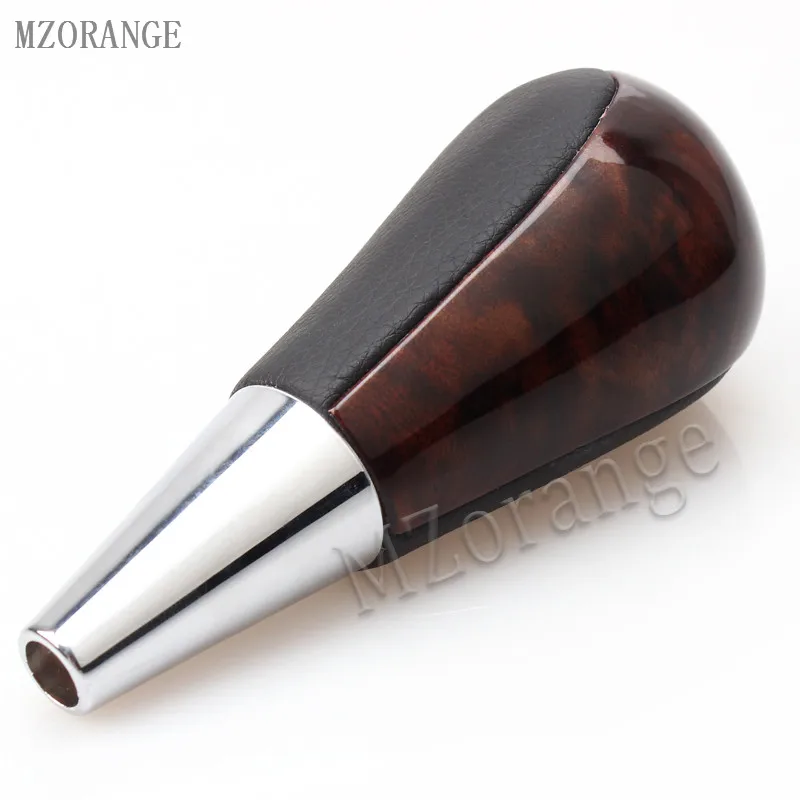 

MZORANGE Leather Wood Gear Shift Knob Replacement For Toyota Land Cruiser Prado FJ120 2003-2007 Automatic Transmission 1 Piece
