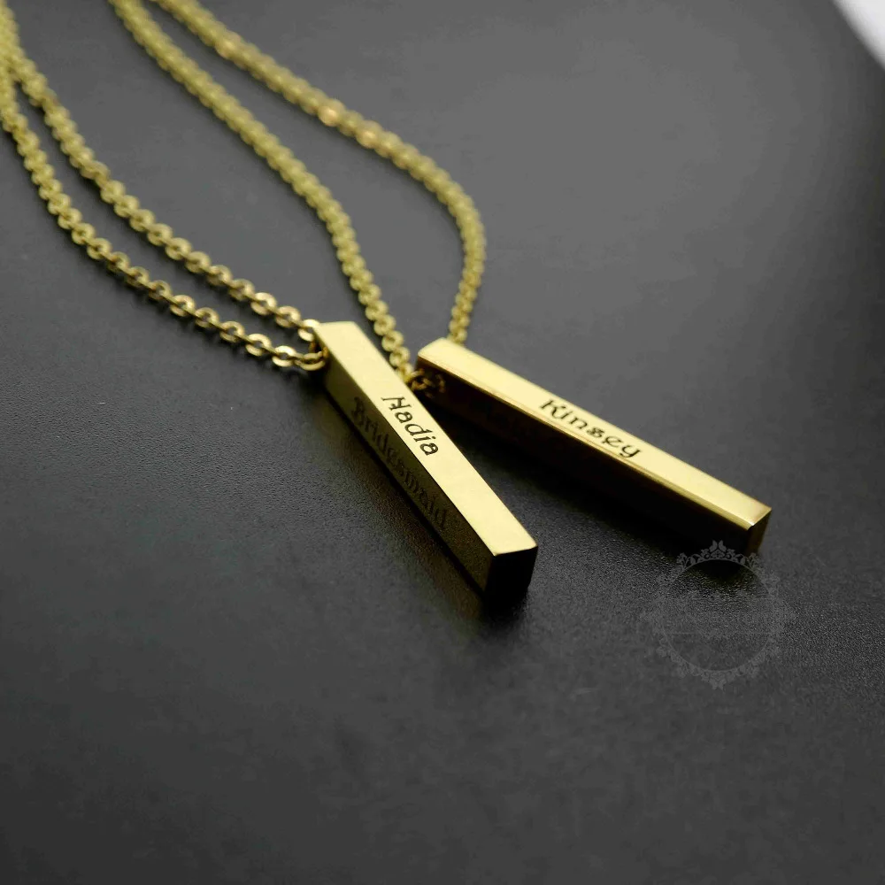 rose gold silver stick pendant charm 