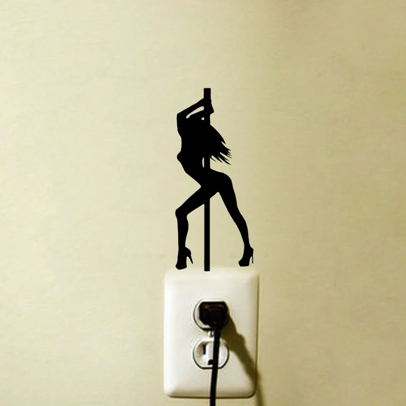Girl Stripper Pole Personality Wall Decal Fashion Bedroom Vinyl Switch Sticker 6ss0068 In Wall