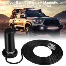 HH-N2RS Mini Dual-Band Antenna Magnetic Mount PL-259 UHF/VHF Set For Car Mobile Radio