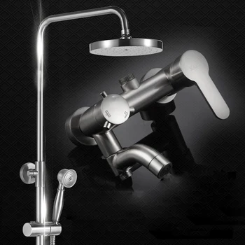 

Luxury Oil Rubbed Bronze Rainfall Shower Head Faucet Bathtub Spout Mixer Tap Hand Shower High Pressure Shower Mixer Tap Black
