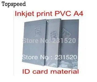 White ID Cards Printing material, Blank Inkjet print PVC sheets A4, 50sets,Single side print, 0.43mm