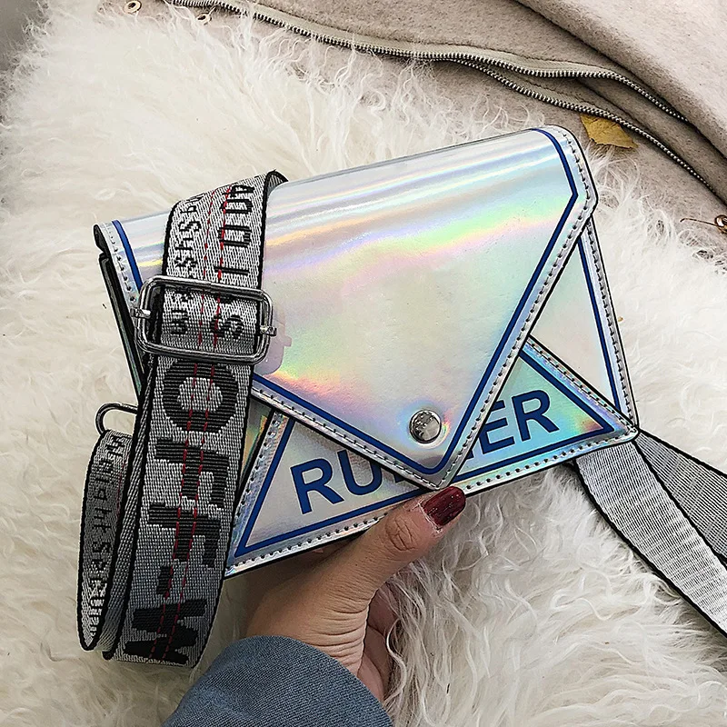 

Brand Women Square Messenger Bag High Quality Wide Letter Shoulder Strap Small Crossbody Bag For Women Fashion Shoulder Flap Bag