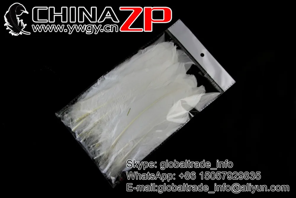 40 White bleach Goose Satinettes Loose Feathers (3)