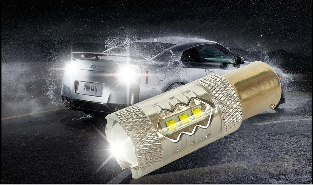 1156 BA15S P21W 1157 BAY15D P21 5W BAY15D PY21W S25 Car Led Light CREE 80W Brake Tail Turn Signal Light Bulb 12V Xenon White (3)