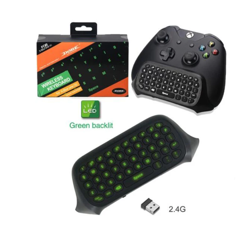Беспроводная мини-клавиатура для Xbox One /Xbox S 2 4 ГГц геймпад с зеленой подсветкой |