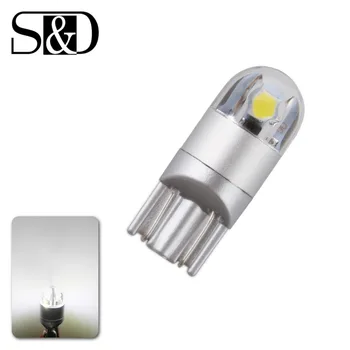 

S&D 10pcs T10 LED Bulbs 168 501 W5W LED Lamp T10 Wedge 3030 2SMD Reading Interior Lamp 12V 6000k White